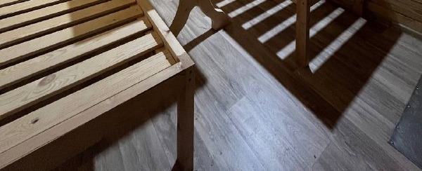 Готовая купель с подогревом у бани с навесом